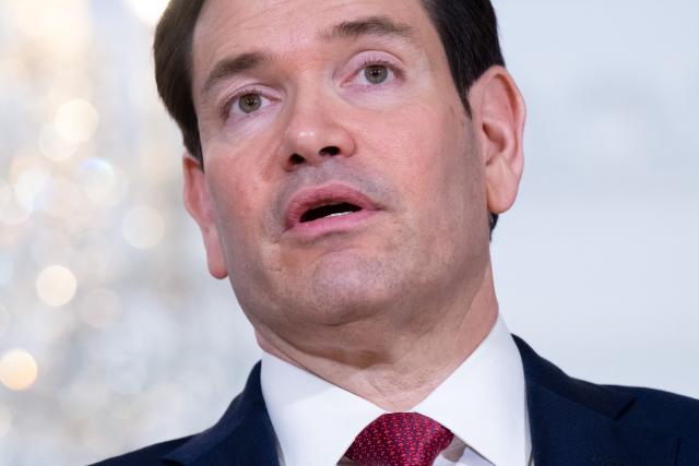 US Secretary of State Marco Rubio speaks to the press as he greets Armenian Foreign Minister Ararat Mirzoyan (L) prior to meetings at the State Department in Washington, DC, on January 13, 2026. (Photo by SAUL LOEB / AFP)