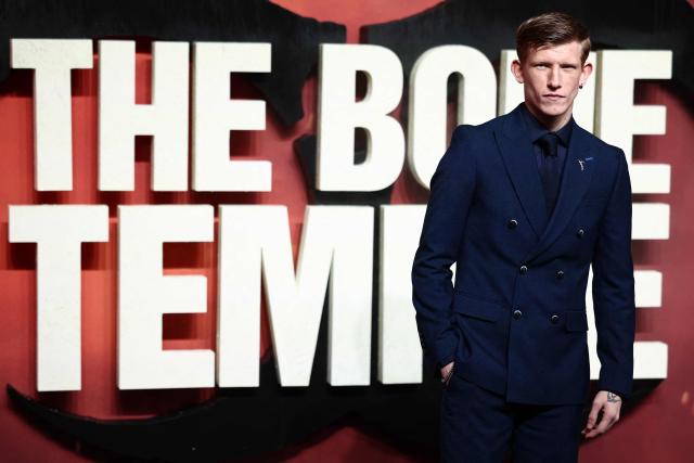 British actor and model Connor Newall poses on the red carpet upon arrival to attend the world premiere of "28 Years Later: The Bone Temple" at the BFI IMAX in London, on January 13, 2026. (Photo by Henry NICHOLLS / AFP)