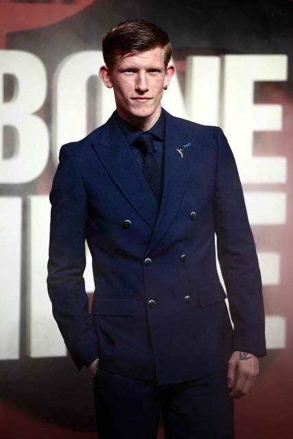 British actor and model Connor Newall poses on the red carpet upon arrival to attend the world premiere of "28 Years Later: The Bone Temple" at the BFI IMAX in London, on January 13, 2026. (Photo by Henry NICHOLLS / AFP)