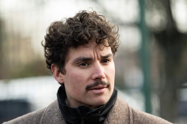 French expert on industrial risks and impacts Paul Poulain conducts a "Toxic Tour", a day of action called by French leftist party La France Insoumise (LFI) to bring awareness on pollution and risks linked to disaffected industrial sites in Marseille on January 14, 2026. (Photo by MIGUEL MEDINA / AFP)