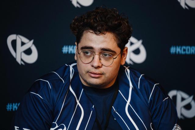 (FILES) Kamel Kebir "Kameto", co-founder of the Karmine Corp club looks on during a press conference ahead of a League of Legends quarter-final match between Karmine Corp and the Gameward team as part of the French Cup at the newly renovated stadium "Arenes de l'Agora" in Evry, near Paris on September 20, 2024. The renowned streamer Kameto, Twitch star and co-founder of the Karmine Corp esports club, is joining Webedia as an "exclusive content creator", the heavyweight online media and influence group announced on January 14, 2026. (Photo by Dimitar DILKOFF / AFP)