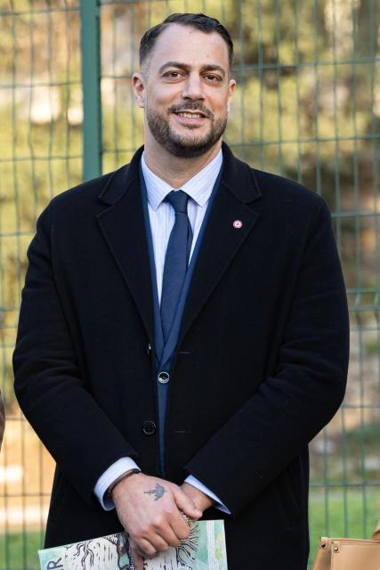 French leftist party La France Insoumise (LFI) member of Parliament and mayoral candidate for the 2026 municipal elections of Marseille Sebastien Delogu poses for a picture after taking part in a "Toxic Tour", a day of action called by LFI to bring awareness on pollution and risks linked to disaffected industrial sites, in Marseille on January 14, 2026. (Photo by MIGUEL MEDINA / AFP)