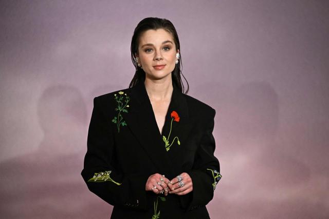 British actress Claudia Jessie arrives for the World premiere of "Bridgerton Season 4" at the Palais Brongniart in Paris on January 14, 2026. (Photo by JULIEN DE ROSA / AFP)