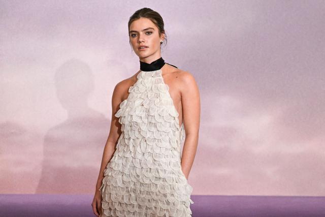 British actress Florence Hunt arrives for the World premiere of "Bridgerton Season 4" at the Palais Brongniart in Paris on January 14, 2026. (Photo by JULIEN DE ROSA / AFP)