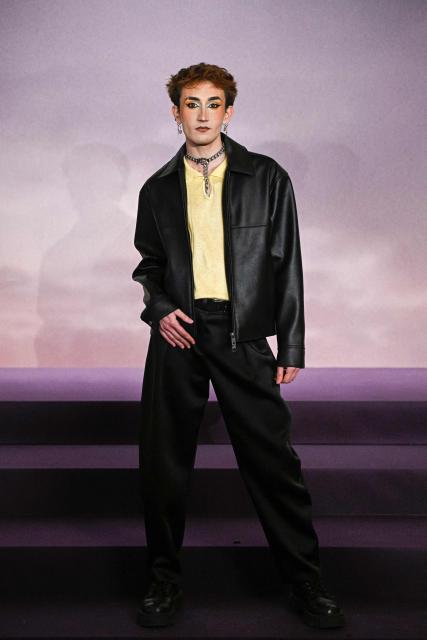 Participant of France's reality television show "Star Academy" Victor Aupecle arrives for the World premiere of "Bridger ton Season 4" at the Palais Brongniart in Paris on January 14, 2026. (Photo by JULIEN DE ROSA / AFP)