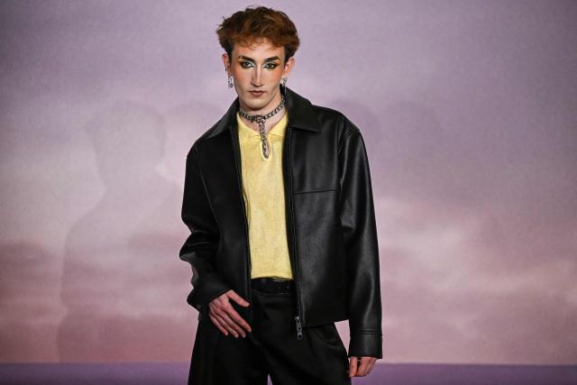 Participant of France's reality television show "Star Academy" Victor Aupecle arrives for the World premiere of "Bridger ton Season 4" at the Palais Brongniart in Paris on January 14, 2026. (Photo by JULIEN DE ROSA / AFP)