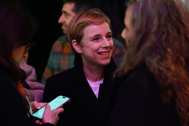 Ecologiste et Social's MP Clementine Autain arrives at a meeting of the united left at La Bellevilloise in Paris on January 14, 2026. Socialistes et Apparentes' MP Emmanuel Gregoire, candidate for the united left, outside La France Insoumise party, in the municipal elections to be held on March 15 and 22, 2026, holds his first campaign rally. (Photo by Martin LELIEVRE / AFP)