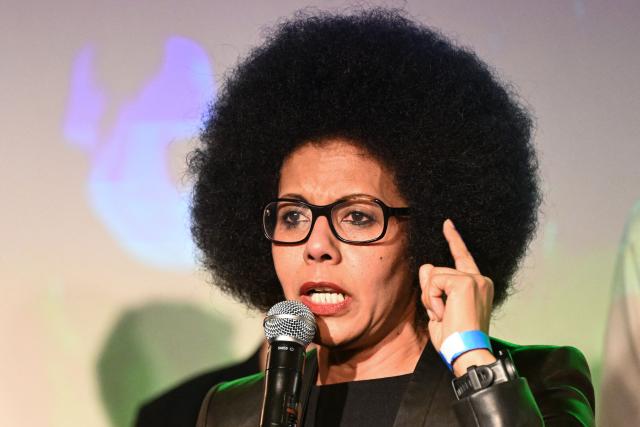 Member of the Regional Council of Île-de-France and journalist Audrey Pulvar delivers a speech during a meeting of the united left at La Bellevilloise in Paris on January 14, 2026. Socialistes et Apparentes' MP Emmanuel Gregoire, candidate for the united left, outside La France Insoumise party, in the municipal elections to be held on March 15 and 22, 2026, holds his first campaign rally. (Photo by Martin LELIEVRE / AFP)