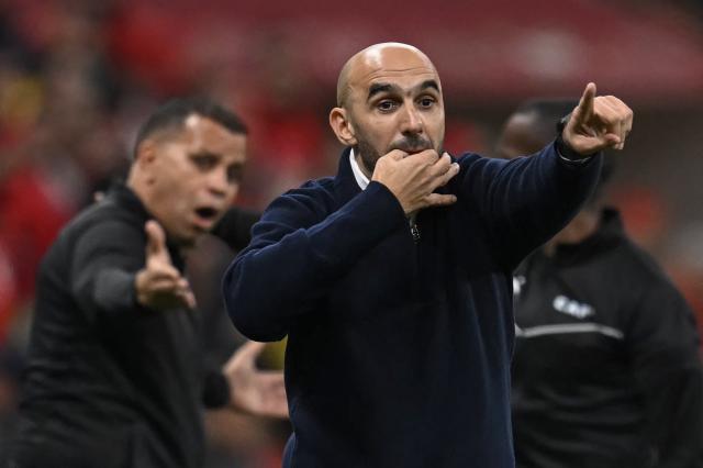 Morocco's head coach Walid Regragui reacts during the Africa Cup of Nations (CAN) semi-final football match between Nigeria and Morocco at the Prince Moulay Abdellah stadium in Rabat on January 14, 2026. (Photo by Paul ELLIS / AFP)