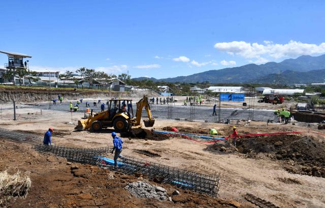 General view of the construction site of the High Containment Center for Organized Crime (CACO) prison in Alajuela, Costa Rica on January 14, 2026. (Photo by EZEQUIEL BECERRA / AFP)