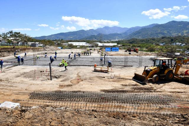 General view of the construction site of the High Containment Center for Organized Crime (CACO) prison in Alajuela, Costa Rica on January 14, 2026. (Photo by EZEQUIEL BECERRA / AFP)