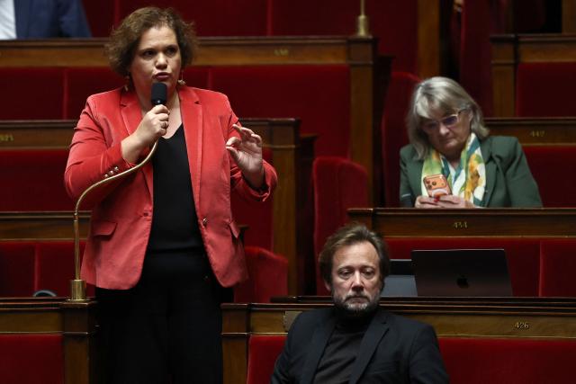French Socialist party (PS) MP Estelle Mercier speaks during a debate session on the draft budget law for 2026 at the Assemblee Nationale, France's Parliament lower house, in Paris on January 15, 2026. (Photo by Anne-Christine POUJOULAT / AFP)