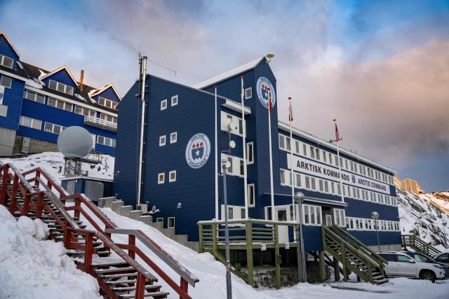 The Joint Arctic Command headquarter handling the Defence's tasks in and around Greenland and the Faroe Islands is pictured in Nuuk, Greenland, on January 15, 2026. Denmark's prime minister said on January 15, 2026 that the US ambition to take control of Greenland remained "intact" and that there were still a "fundamental disagreement" between the countries, despite high-stakes White House talks. (Photo by Alessandro Rampazzo / AFP)