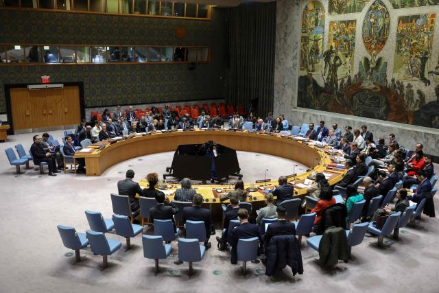 General view of a UN Security Council meeting on the situation in Iran at United Nations headquarters in New York on January 15, 2026. (Photo by ANGELA WEISS / AFP)