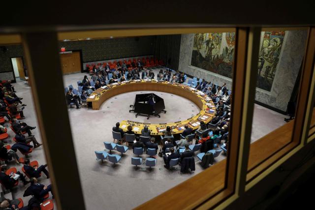 General view of a UN Security Council meeting on the situation in Iran at United Nations headquarters in New York on January 15, 2026. The United States on Thursday said Iran halted 800 executions of protesters under pressure from President Donald Trump, after Gulf allies appeared to pull him back from military action over Tehran's deadly crackdown on demonstrations. Iran was shaken over the last week by some of the biggest anti-government protests in the history of the Islamic republic, although the demonstrations appear to have diminished over the last few days in the face of repression and a week-long internet blackout. (Photo by ANGELA WEISS / AFP)
