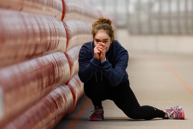 Speed Skater Violette Braun of France warms up during a training session in Inzell, southern Germany, on January 13, 2026. France’s speed skating team leader Timothy Loubineaud, a likely Olympic medal contender in Milan next month, is calling for the construction of a temporary long track ice rink dedicated to his sport for the 2030 Winter Games in the French Alps. (Photo by Michaela STACHE / AFP)