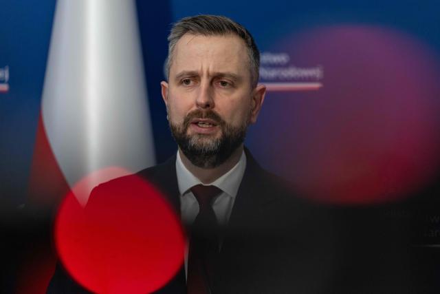 Poland's Minister of Defence Wladyslaw Kosiniak Kamysz addresses a joint press conference with Lithuania's Minister of Defence at the Defence Ministry building in Warsaw on January 16, 2026. (Photo by Wojtek RADWANSKI / AFP)