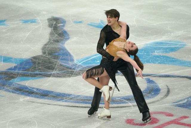 Netherlands' Chelsea Verhaegh and Sherim Van Geffen perform during the Ice Dance Rhythm Dance discipline on day four of the ISU Figure Ice Skating European Championships in Sheffield, northern England on January 16, 2026. (Photo by Ian HODGSON / AFP)