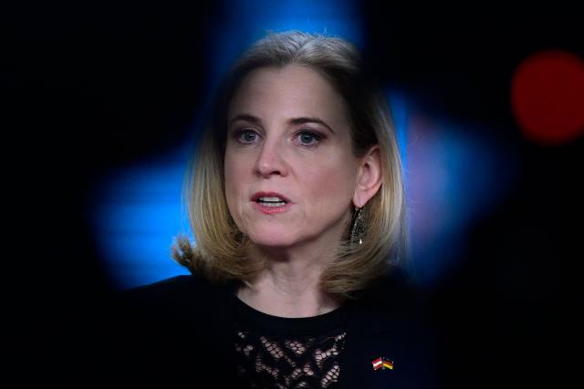 Austrian Foreign Minister Beate Meinl-Reisinger holds a joint press conference with German Foreign Minister in Berlin, on January 16, 2026. (Photo by John MACDOUGALL / AFP)