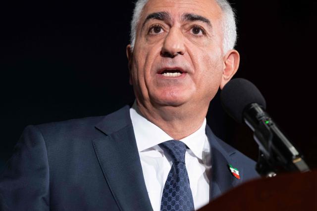 Reza Pahlavi, the US-based son of Iran's ousted former Shah Mohammed Reza Pahlavi,  speaks during a press conference at the National Press Club in Washington, DC on January 16, 2026. The son of Iran's late shah said Friday he was confident the Islamic republic would fall in the face of mass protests and called for intervention. Pahlavi has lived in exile in the United States since the 1979 Islamic revolution toppled his pro-Western father. (Photo by SAUL LOEB / AFP)