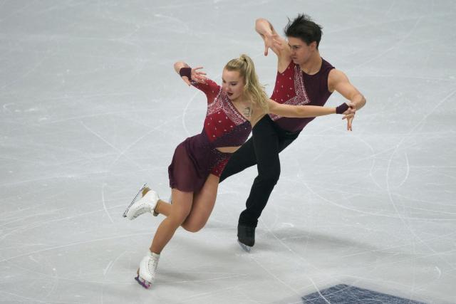 France's Loicia Demougeot and Theo Le Mercier perform during the Ice Dance Rhythm Dance discipline on day four of the ISU Figure Ice Skating European Championships in Sheffield, northern England on January 16, 2026. (Photo by Ian HODGSON / AFP)