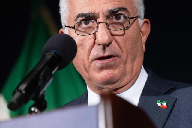 Reza Pahlavi, the US-based son of Iran's ousted former Shah Mohammed Reza Pahlavi,  speaks during a press conference at the National Press Club in Washington, DC on January 16, 2026. The son of Iran's late shah said Friday he was confident the Islamic republic would fall in the face of mass protests and called for intervention. Pahlavi has lived in exile in the United States since the 1979 Islamic revolution toppled his pro-Western father. (Photo by SAUL LOEB / AFP)