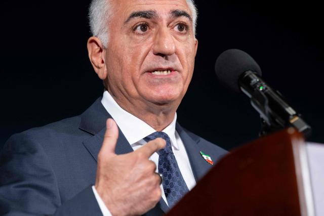 Reza Pahlavi, the US-based son of Iran's ousted former Shah Mohammed Reza Pahlavi,  speaks during a press conference at the National Press Club in Washington, DC on January 16, 2026. The son of Iran's late shah said Friday he was confident the Islamic republic would fall in the face of mass protests and called for intervention. Pahlavi has lived in exile in the United States since the 1979 Islamic revolution toppled his pro-Western father. (Photo by SAUL LOEB / AFP)