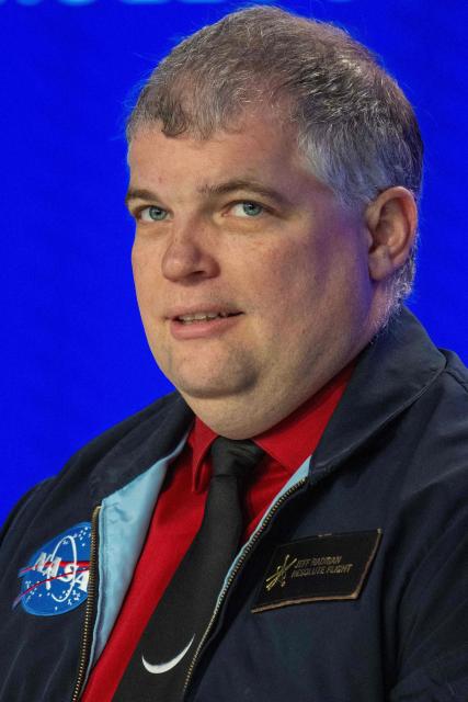 Artemis II Flight Operations Directorate Lead Flight Director Jeff Radigan speaks during a news conference at Kennedy Space Center in Florida on January 16, 2026, ahead of the Artemis II rollout for the crewed lunar mission. (Photo by Jim WATSON / AFP)
