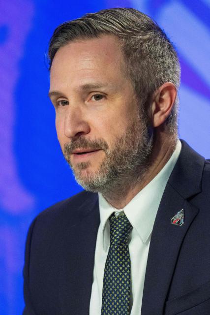 NASA Exploration Systems Development Mission Directorate Chief Exploration Scientist Jacob Bleacher speaks during a news conference at Kennedy Space Center in Florida on January 16, 2026, ahead of the Artemis II rollout for the crewed lunar mission. (Photo by Jim WATSON / AFP)
