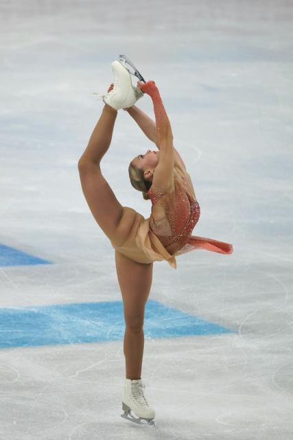 Belgium's Loena Hendrickx performs during the women's free skating discipline on day four of the ISU Figure Ice Skating European Championships in Sheffield, northern England on January 16, 2026. (Photo by Ian HODGSON / AFP)