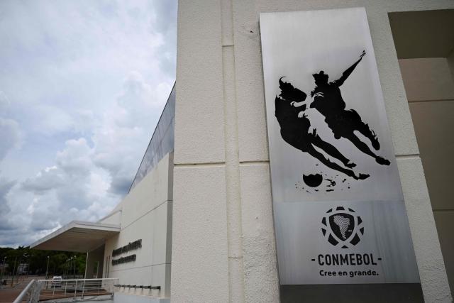 View of the South American Football Confederation (Conmebol) Convention Center in Luque, Paraguay, on January 16, 2026. (Photo by Luis ROBAYO / AFP)