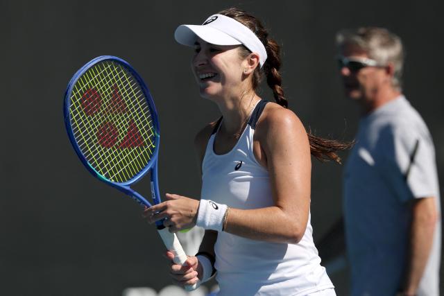 Switzerland’s Belinda Bencic attends a practice session ahead of the 2026 Australian Open tennis tournament in Melbourne on January 17, 2026. (Photo by DAVID GRAY / AFP)