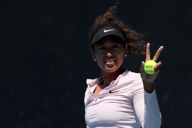Japan's Naomi Osaka attends a practice session ahead of the 2026 Australian Open tennis tournament in Melbourne on January 17, 2026. (Photo by DAVID GRAY / AFP)