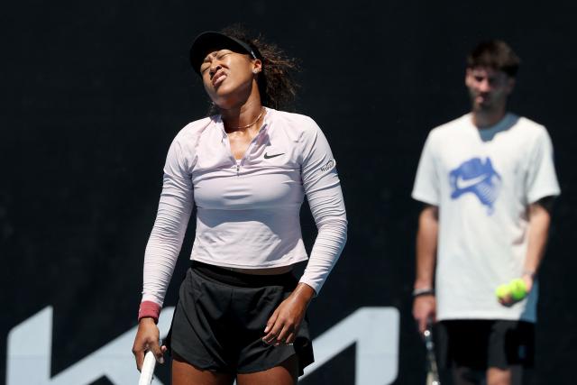 Japan's Naomi Osaka attends a practice session ahead of the 2026 Australian Open tennis tournament in Melbourne on January 17, 2026. (Photo by DAVID GRAY / AFP)