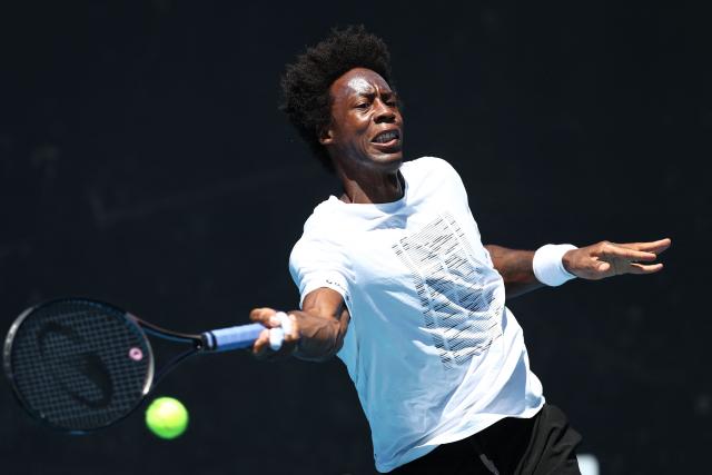 France's Gael Monfils attends a practice session ahead of the 2026 Australian Open tennis tournament in Melbourne on January 17, 2026. (Photo by Izhar Khan / AFP)
