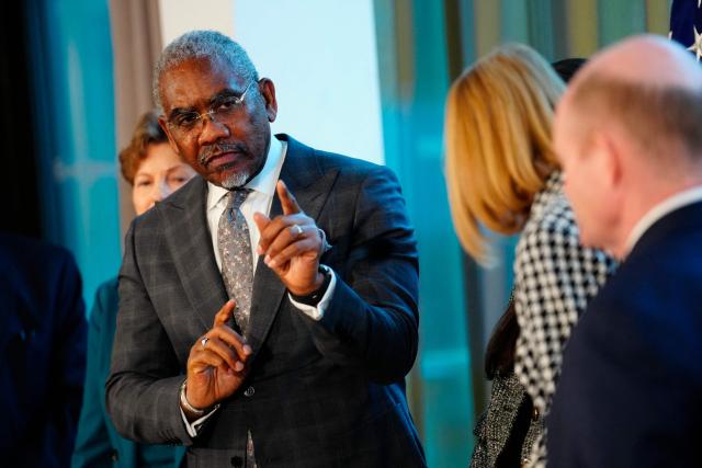 US Democratic Representative Gregory Meeks speaks during a press conference with an American delegation, consisting of senators and members of the House of Representatives, in Copenhagen, on January 17, 2026. A bipartisan US Congress delegation visited Copenhagen to voice support for Denmark and Greenland, insisting that US President Donald Trump's designs on the Arctic island did not have the backing of the American people. The two-day visit comes alongside a European show of support in the form of a military reconnaissance mission to Greenland, a Danish autonomous territory. (Photo by Ida Marie Odgaard / Ritzau Scanpix / AFP) / Denmark OUT