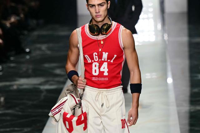 A model walks the runway during the Dolce & Gabbana collection show at Milan's fashion week for Men's Fall/Winter 2026-2027, on January 17, 2026 in Milan. (Photo by Marco BERTORELLO / AFP)
