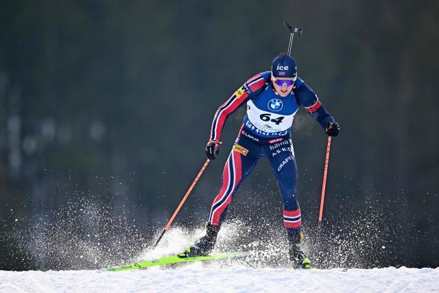 Norway's Johannes Dale competes during the men's sprint competition of the IBU Biathlon World Cup in Ruhpolding, southern Germany on January 17, 2026. (Photo by Tobias SCHWARZ / AFP)