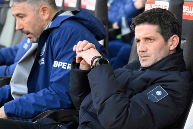 Inter Milan's Romanian head coach Cristian Chivu looks on before the Italian Serie A football match between Udinese and Inter Milan at the Friuli stadium in Udine on January 17, 2026. (Photo by ANDREA PATTARO / AFP)
