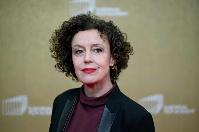 German actress and director Maria Schrader arrives for the European Film Awards on January 17, 2026 in Berlin. (Photo by RALF HIRSCHBERGER / AFP)