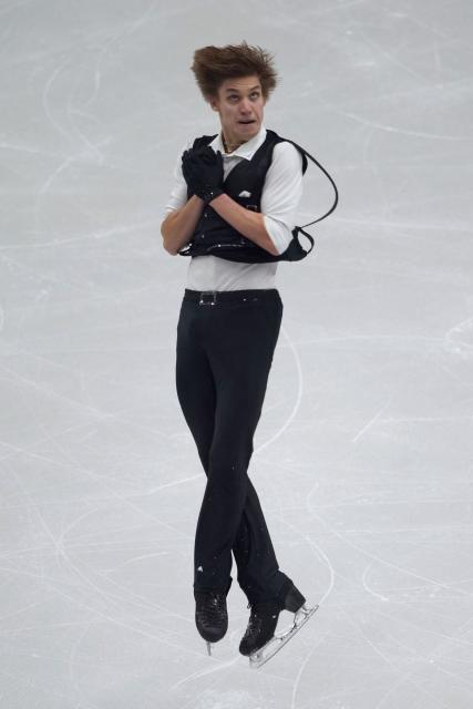 Czech Republic' Georgii Reshtenko performs during the men's free skating on the final day of the ISU Figure Ice Skating European Championships in Sheffield, northern England on January 17, 2026. (Photo by Ian HODGSON / AFP)