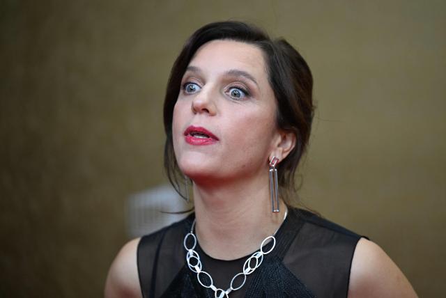 Hungarian film director Nora Lakos arrives for the European Film Awards on January 17, 2026 in Berlin. (Photo by RALF HIRSCHBERGER / AFP)