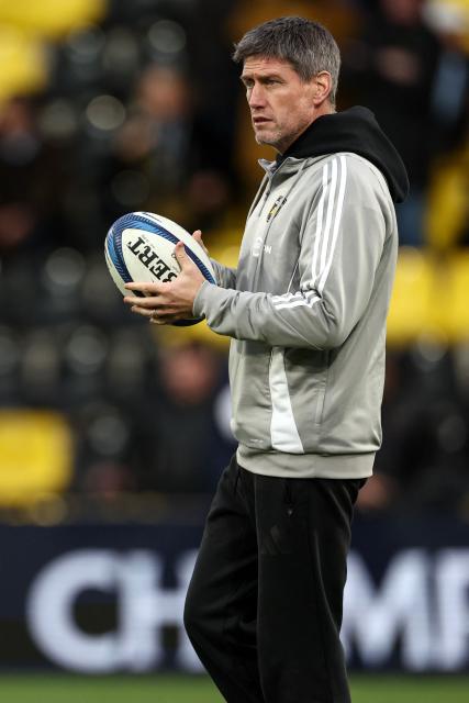 La Rochelle's Irish coach Ronan O'Gara looks on before the European Champions Cup pool 3, round 4, rugby union match between Stade Rochelais (La Rochelle) and Harlequins at the Marcel Deflandre Stadium in La Rochelle, western France on January 18, 2026. (Photo by ROMAIN PERROCHEAU / AFP)