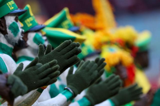 Senegal fans wait for the start of the Africa Cup of Nations (CAN) final football match between Senegal and Morocco at the Prince Moulay Abdellah Stadium in Rabat on January 18, 2026. (Photo by FRANCK FIFE / AFP)