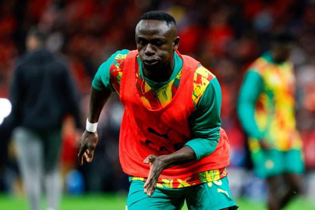 Senegal's forward #10 Sadio Mane warms up before the start of the Africa Cup of Nations (CAN) final football match between Senegal and Morocco at the Prince Moulay Abdellah Stadium in Rabat on January 18, 2026. (Photo by Abdel Majid BZIOUAT / AFP)