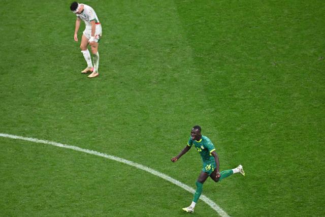 TOPSHOT - Senegal's midfielder #26 Pape Gueye celebrates after the Africa Cup of Nations (CAN) final football match between Senegal and Morocco at the Prince Moulay Abdellah Stadium in Rabat on January 18, 2026. (Photo by Paul ELLIS / AFP)