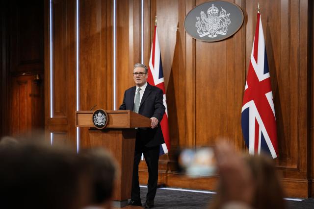 Britain's Prime Minister Keir Starmer delivers a statement in the media briefing room at 9 Downing Street in central London on January 19, 2026. Starmer said a trade war over Greenland is 'in no one's interest'. (Photo by Jordan Pettitt / POOL / AFP)