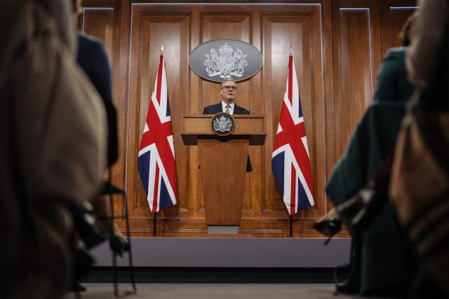 Britain's Prime Minister Keir Starmer delivers a statement in the media briefing room at 9 Downing Street in central London on January 19, 2026. Starmer said a trade war over Greenland is 'in no one's interest'. (Photo by Jordan Pettitt / POOL / AFP)