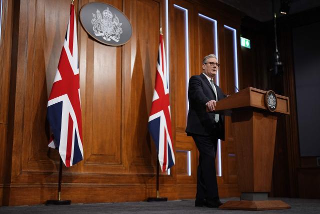 Britain's Prime Minister Keir Starmer delivers a statement in the media briefing room at 9 Downing Street in central London on January 19, 2026. Starmer said a trade war over Greenland is 'in no one's interest'. (Photo by Jordan Pettitt / POOL / AFP)