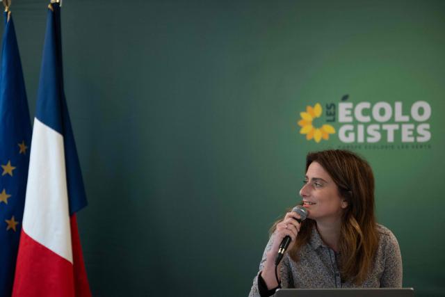 National secretary of French green party Les Ecologistes (EELV) Marine Tondelier arrives to deliver his New Year wishes to the press at the Maison de l'Amérique Latine in Paris, on January 19, 2026. (Photo by Blanca CRUZ / AFP)